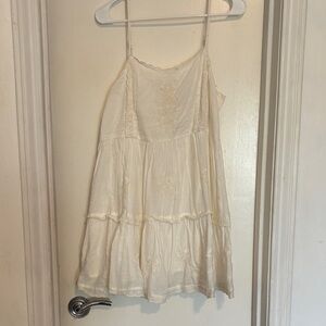 Urban Outfitters Cream Lace-Trimmed Dress